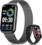 RUXINGX Fitness Trackers,Smart Watches for Men Women with 24/7 Heart Rate/Sleep Monitor, Fitness Watch with IP68 Waterproof, Health Activity Trackers for Android and iPhone Carbon Black