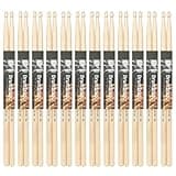 12 Pairs Comfortable Hand Grips Drum Sticks 5A/7A Drum Sticks Non-Slip Lightweight Drum Sticks Percussion Accessories Professional Drum Sticks Universal