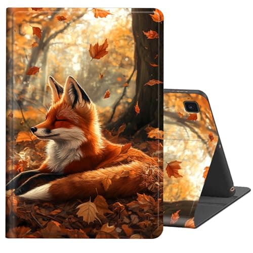 FKIUBWRY Case for Galaxy Tab A7 10.4 Inch 2022 2020 (SM-T509 T500 T503 T505 T507),Slim PU Leather Multi-Angle Stand Folio Heavy Duty Protective Cover with Auto Wake/Sleep,Cute Fox Forest