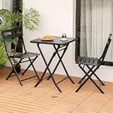 YUGXTH Outdoor Dining Table with Outdoor Chairs, Patio Dining Set All-Weather Patio Table and Chairs for Poolside, Front Porch(Black,Square)