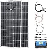 800W Solar Panel Kit, 2x400W Flexible Monocrystalline RV Solar Panel | for 12V/24V Battery | ETFE Semi-Flexible, Bendable to 30° | for RV, Boat, Van, Off-Grid Charging (White)