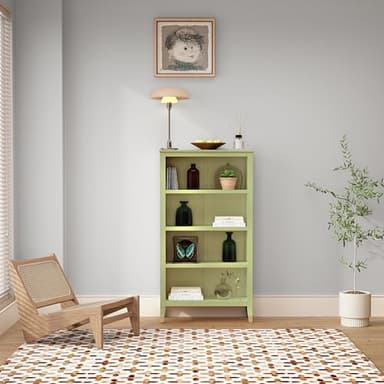 Greener Valley Bookcase with 4 Shelves - Medium - B308 (Mint Green)
