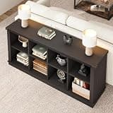 TrailBlaze Spacious 8-Cube Farmhouse Bookshelf - 63-Inch Long Wood Storage Cabinet - 3-Tier Freestanding Organizer for Living Room, Entryway, Office - Easy Assembly - Carbon Black