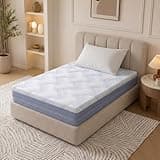 EVLIQUIL Twin Size Mattress, 10 Inch Copper Gel Cooling Memory Foam Mattresses in a Box, Medium Firm Support Colchón for Pressure Relief & Motion Isolation & Silent Sleep, CertiPUR-US Certified