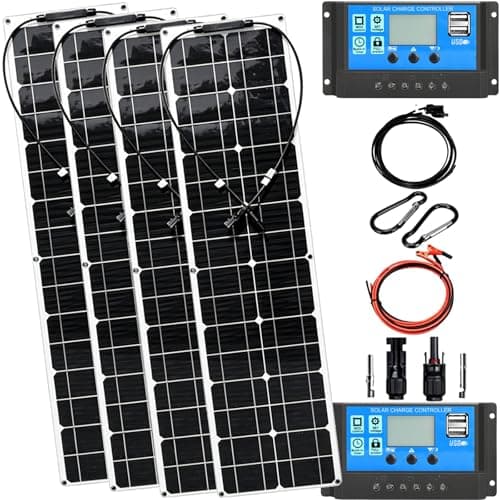 200W 400W 800W 12V Flexible Solar Panel kit System 12V Photovoltaic Monocrystalline Module 40A Charge Controller for Caravan Home Roof Car Motorhome Power Charger(A,800W)