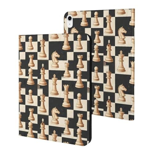 Compatible with iPad A16 Case 11 Inch 2025, Vintage Chess Print Compatible with iPad 10th Generation Case 10.9 Inch 2022, Slim Tablet Cover for I Pad with Stand Auto Wake/Sleep