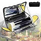Smokeless Solar Cooker, Portable Solar Cooker Solar Oven 4.5l/1.2gal Large Capacity Solar Cooker, Outdoor Oven Camping Cooker With Aluminum Foil Boxes For 4-5 People Backpacking, Family