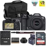 Canon EOS R7 Mirrorless Camera With RF-S 18-45mm Lens, 32.5 MP Image Quality, 4K 60p Video, DIGIC X Image Processor, Dual Pixel CMOS AF, Subject Detection, for Professionals + 128GB Card + Camera Case