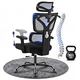 Hayelf Ergonomic Office Chair, High Back Mesh Computer Chair with Comfortable Adaptive Lumbar Support, Built-in Coat Hanger, SGS Class 4 Gas Lift, Heavy Duty 300lbs for Long Hours Home Office, Black
