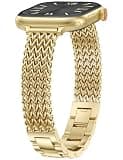 Minyee Compatible with Apple Watch Band 42/41/40/38/44/45/46/49mm Women, Gold