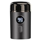 Electric Mini Razor, Portable Shaver for Men, Floating Big Shave Head, IPX7 Waterproof, LED Power Display, Travel Use, Gray