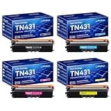 TN-431 TN431 Toner Cartridge Set 4-Pack Compatible TN431BK TN431C TN431M TN431Y Toner Replacement for Brother TN431 MFC L8900CDW MFC-L8900CDW HL-L8360CDW HL-L8260CDW MFC-L8610CDW HL-L8360CDWT Printer