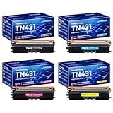 TN-431 TN431 Toner Cartridge Set 4-Pack Compatible TN431BK TN431C TN431M TN431Y Toner Replacement for Brother TN431 MFC L8900CDW MFC-L8900CDW HL-L8360CDW HL-L8260CDW MFC-L8610CDW HL-L8360CDWT Printer