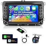6+128G for VW Volkswagen Jetta Golf Passat Tiguan Seat Touran Skoda Wireless CarPlay Car Stereo,7” Android Auto IPS,Android Car Radio,32EQ DSP,Bluetooth5.0,GPS,FM,WiFi+Backup Camera for VW Jetta Radio