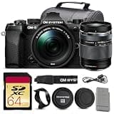 OM SYSTEM OM-5 Mark II Mirrorless Camera with 14-150mm f/4-5.6 II Lens Bundle (Black) | 20MP Sensor, 5-Axis IBIS, Weather-Sealed Body & 4K Video | for Travel & Outdoors + 64GB Card + Battery + More