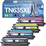 MYTONER Compatible Toner Cartridge Replacement for Brother TN635XL TN-635XL TN635 for HL-L8430CDW HL-L8430CDWT HL-L8570CDW MFC-L8730CDW MFC-L8930CDW MFC-L8970CDW MFC-EX575 Printer (4 Pack, B/C/M/Y)