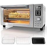 Nuwave Bravo Pro Convection Air Fryer Toaster Oven Combo, 2025 New and Improved, 10-in-1, 50°-450°F Temp Controls, Quick & Even Crisp Technology, 21Qt Capacity, Stainless Steel, PFAS Free