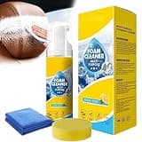 Grrtyu 4-in-1 Multi-Enzyme Foam Cleaner 5oz, All-Purpose Deep Cleaning Spray Lemon Fresh Scent, for Car Interior, Kitchen Grease, Bathroom Tiles and Sofa Upholstery (3PCS)