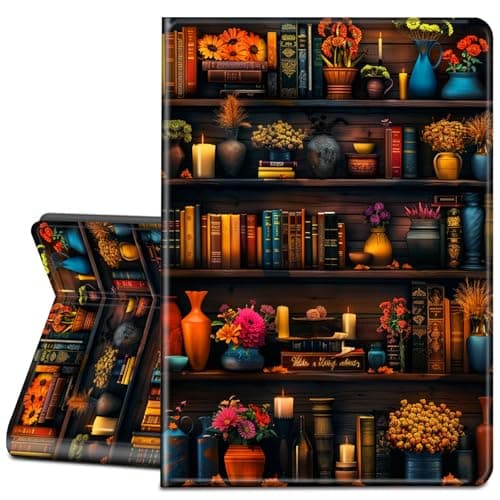 LYHXLYJH for iPad Pro 13 Inch Case M4 (2024 Model, 7th Generation) Case-Slim PU Leather Stand Smart Cover with Auto Wake/Sleep for iPad Pro 13",Vintage Bookshelf