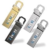 CarryBright Bulk Custom Metal USB Flash Drives with Carabiner Clip, Personalized Logo and Text, Custom Packaging for Corporate Events, Business Gifts and Wedding Studios (50,256 MB)