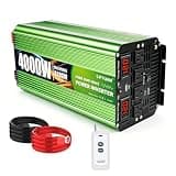 LVYUAN 4000 Watt Heavy Duty 8000(Peak) Pure Sine Wave Power Inverter 12V DC to 110V/120V AC Converter with 4 Sockets, LCD Display, Remote Control and USB Port for Home, RV, Truck, Solar, Emergency