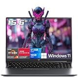 KONZID 2026 AMD Gaming Laptop with Ryzen 4300U Processor, 15.6" FHD Screen Laptop Computer with AMD Radeon Graphics, 16GB RAM 512GB ROM Laptops Work Student Win 11 Laptop, Type-C, HDMI