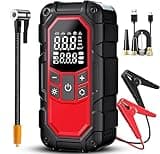Jump Starter with Air Compressor,Car Battery Jump Starter (9.0 Gasoline/6.5L Diesel) with 150PSI Digital tire inflator Portable,12V Power Pack Car Jump Box Charger with LCD Display, Lights