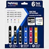 PayForLess Remanufactured for Epson 822XL Ink Cartridges Replacement for 822 XL T822 for Workforce Pro WF-3820 WF-3823 WF-4820 WF-4830 WF-4833 WF-4834 Printer 6 Pack 3 Black 1 Cyan 1 Magenta 1 Yellow