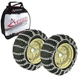 The ROP Shop Pair of 2 Link Tire Chains & Tensioners 18x8.5x10 for Snow Blowers, Lawn & Garden Tractors, Mowers & Riders, UTV, ATV, 4-Wheelers, Utility Vehicles