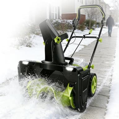 Professional 40V Cordless Snow Blower, 3500W Brushless Motor Snow Blower, 20-Inch Clearing Width, Includes 2 X 4.0Ah Batteries Quiet Operation for Snow Removal On Residential Properties