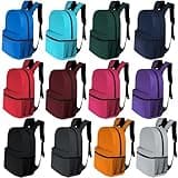 24-Pack 17" Backpacks for Kids - Bookbags in Bulk for Elementary, Middle, and High School Students, 12 Assorted Colors