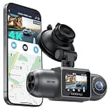 COOAU D30S 4K Dash Cam with GPS Wi-Fi, Front and Inside Dual 2.5K 1080P, Uber Car Camera with Infrared Night Vision, Supercapacitor, 4 IR LEDs, G-Sensor, Parking Mode, Loop Recording