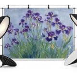 Purple Flowers Backdrop 12x8ft Garden Botanical Blooms Floral Plants Photography Backdrop Photoshoot Background Tapestry Banner for Birthday Baby Shower Decoration Party Video Photo Studio Props