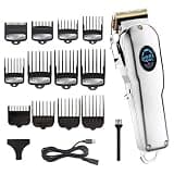 Barber Scissors Hair Clippers for Men, Cord/Cordless Clipper Professional Trimmer Electric pro Cutting Machine Titanium Blade Lithium Ion