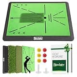 Golf Hitting Mats Training Equipment, Portable Golf Mat with Longer Swing Path Trajectory, 3-in-1 Replaceable for Driving, Chipping & Hitting Mat, No-Slip Heavy Duty Rubber Base, Indoor/Outdoor