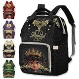 MyPupSocks Custom Diaper Bag for Baby Boys with Name, Large Capacity Personalized Nappy Backpack with Thermal Pockets for Women, Multi-function Bag with Adjustable Shoulder for Travel, Black