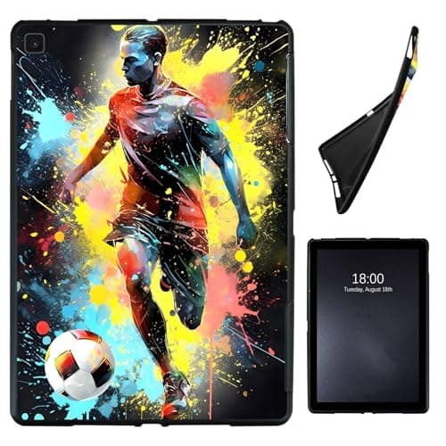 for Samsung Galaxy Tab S6 Lite 10.4" Case,Slim Soft Shockproof TPU Silicone Protective Back Shell Case,Colorful Soccer