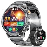 LIGEMI 1.53'' Smart Watches for Men with 1000mAh Battery/Flashlight, Military Smart Watch with 120+ Sports Modes, Heart Rate/Sleep Monitor/IP68 Waterproof, Fitness Tracker for Android iOS, Jet Black
