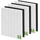 115115 HEPA Replacement Filters A for Winix PlasmaWave Air Puri-fier C535 5300 5300-2 6300 6300-2 P300 AM90 C909 9800, 3 True HEPA Size 21 Filter + 3 Activated Carbon Pre-Filters