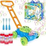 ArtCreativity Bubble Lawn Mower for Toddlers 1-3, Kids Bubble Machine for 1 Year Old Boy Gifts, Bubbles Blowing Push Toys for Kids, Summer Outdoor Gardening Toys for Birthday Gifts Boys & Girls