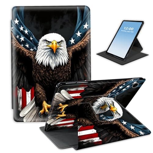 HGGJFLYX Case for Samsung Galaxy Tab A9 Tablet,360 Degree Rotating Multi-Angle Viewing Stand Fold Leather American Eagle Flag Tablet Cover 8.7" for Samsung Galaxy Tab A9,Auto Sleep/Wake