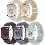 5 Pack Magnetic Braided Solo Loop Compatible with Apple Watch Band 42mm 41mm 40mm 38mm 46mm 45mm 44mm 49mm Women Men, Nylon Stretchy Sport Strap for iWatch Series 11 10 SE 9 8 7 6 5 4 Ultra 3 2 1