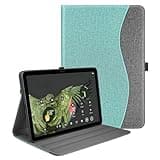 SSS·GRGB Case for Google Pixel Tablet (11-inch, 2023), Multi-Angle Viewing Protective Stand Cover with Pencil Holder & Pocket and Protective Tape, Compatible with Charging Speaker Dock, Cyan