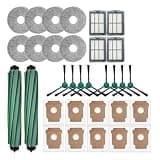 ZZDKAVHSU Compatible with Roomba Plus 405 Combo / 505 Combo Robot Vacuum Spare Parts Main Side Brushes Mop Cloths Filters Dust Bags Accessorie(Dark Khaki)