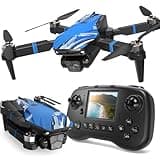 Drone with Camera for Adults LCD Screen FPV Live Video, Professional Brushless Motor 270° Obstacle Avoidance 3D Flips, Foldable RC Mini Quadcopter for Beginners Support 32G SD Card Max Under 250G Gift