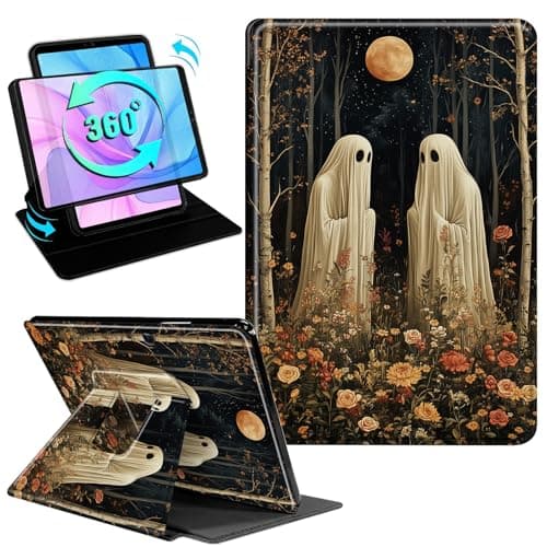 Gmeyutqy Case for Microsoft Surface Pro 11/10/9 13 Inch 2024/2022, 360 Degree Rotating Swivel Stand Flip Shockproof Leather Cover with Auto Sleep/Wake, Forest Ghost