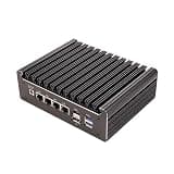 Small Form PC Office Home Business/Desktop Computer 6405U ,8G RAM 128G PCIE3.0x4 SSD,Fanless Mini PC with 4 * I226-V 2.5G LAN,Support 4K Triple Display/HDMI+DP+Type-C/2 SATA3.0/WiFi/5G/SIM card slot