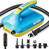 Sloosh Electric Paddle Board Pump, 20 PSI High-Pressure Dual-Stage Inflation SUP Air Pump with Auto-Off Function, 12V DC Car Connector for Inflatable Paddle Boards, Kayaks, Boats, and Air Mattresses