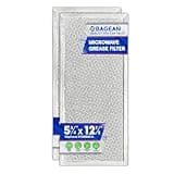Microwave Filter Replacement 5.78" x 12.91" Fits W10208631A Whirlpool Microwave Grease Filter - Aluminum Mesh Screen Filters - Freshens and Filters Kitchen Air in Over the Stove Oven Vent Fan (2-Pack)