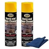Zep Stove & Oven Cleaner 19 oz (2 Pack) + Blue Microfiber Rag